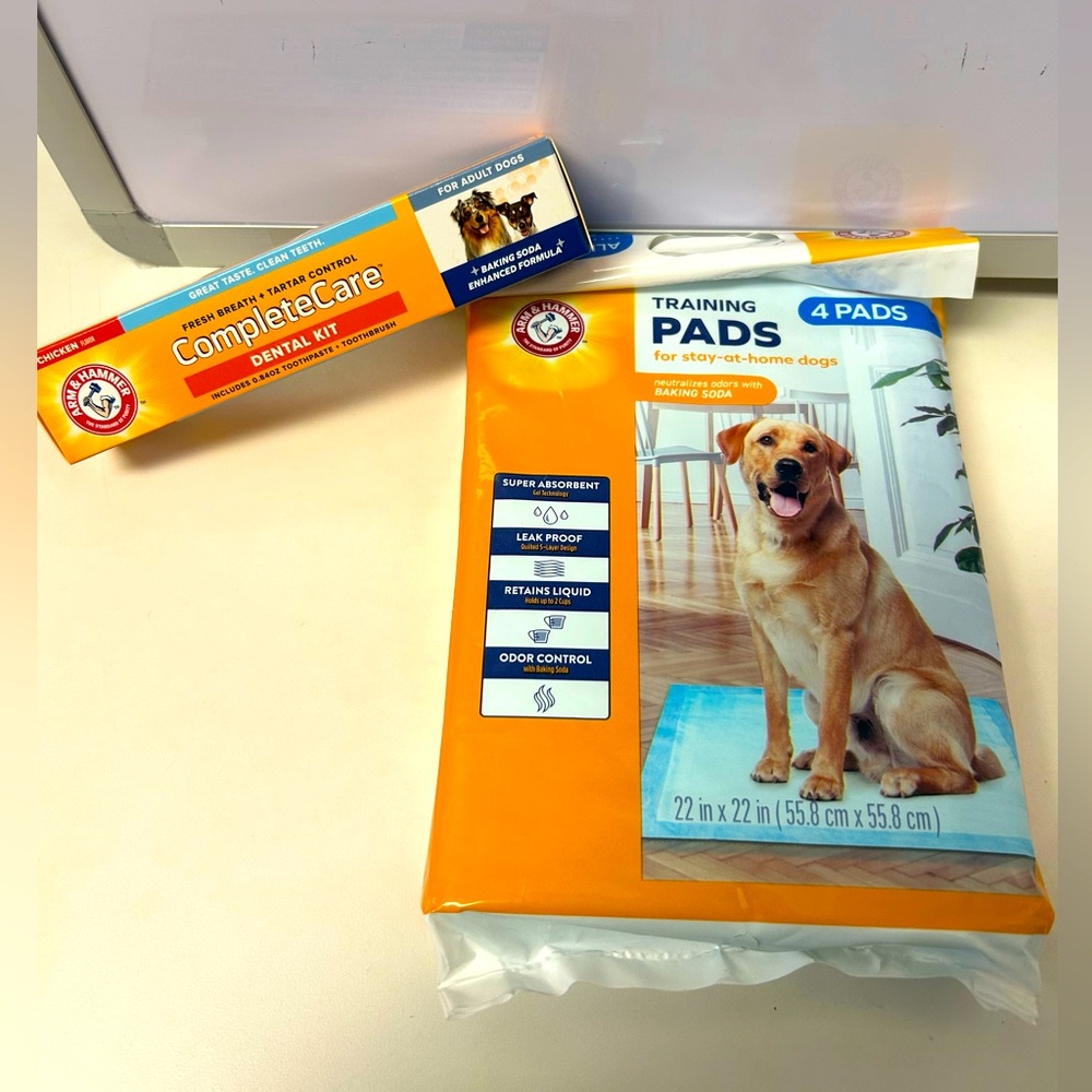 Arm & Hammer Training pads, Toothpaste & toothbrush BUNDLE